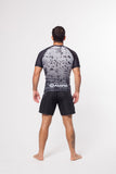 ATAMA WHITE RANKED RASH GUARDS - SHORT SLEEVE