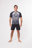 ATAMA WHITE RANKED RASH GUARDS - SHORT SLEEVE