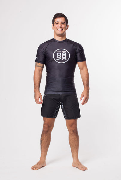 ATAMA BLACK RANKED RASH GUARDS - SHORT SLEEVE
