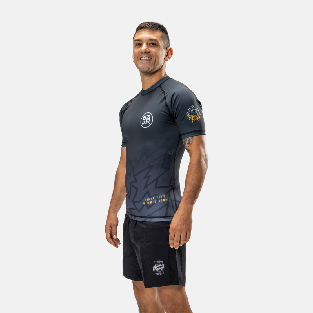 BLACK ATAMA TEMPO RUIM RASH GUARDS - SHORT SLEEVE