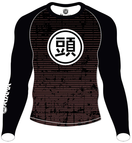 RASH GUARD CLASSÉ ATAMA MARRON - MANCHES LONGUES